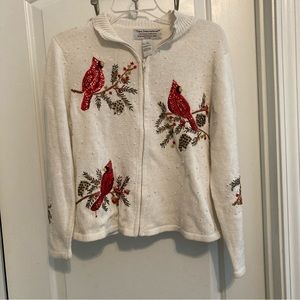 Vintage Red Cardinal Ugly Christmas Sweater
